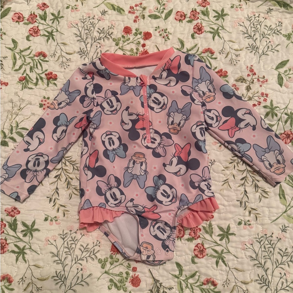 Disney Pink and Blue Kids Swim Rashguard